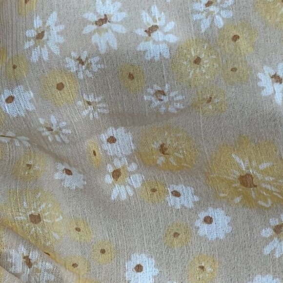 New Free People Tessa Floral Print Ruched Dress Yellow Daisy Cut Out Sz S - Picture 8 of 12